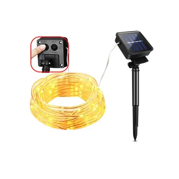 

Christmas Solar LED String Light Waterproof 10M 33ft 100 Copper Silver Wire Fairy Lamp For Outdoor Garden Decor