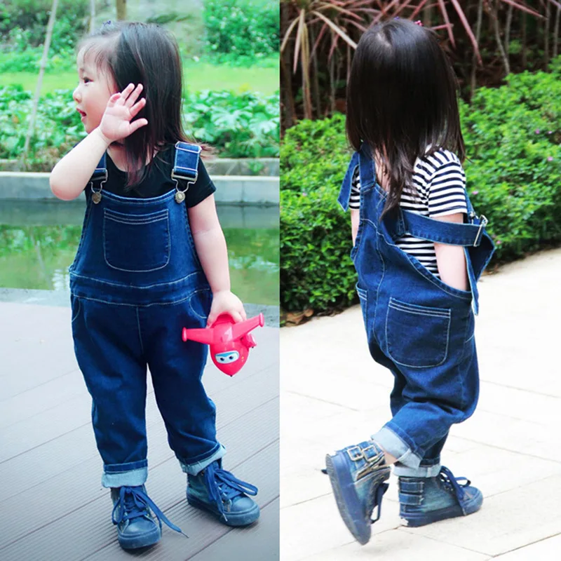 

Fashion Toddler Baby Girl Sleeveless Denim Overalls Kids jeans Pants Jumpsuit for 2-6 Yrs Casual Cotton Trousers Summer Clothes
