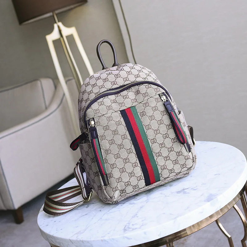 

2018 new European and American style old flower backpack ribbon backpack lady backpack travel bag lad
