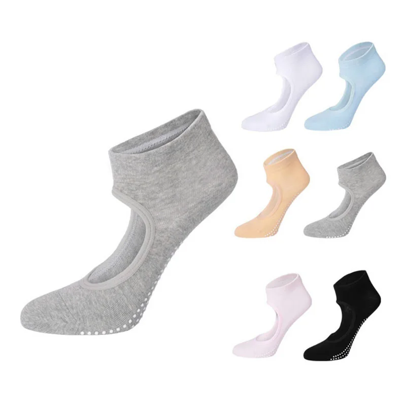 Morewin Cotton Yoga Socks Women Terry Backless Non slip Pilates Socks