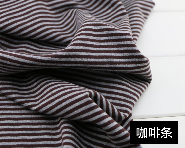 Полоска хлопок махровая ткань хлопок и спандекс трикотажная ткань DIY шитье футболки платье ткань на пол метра 2 мм