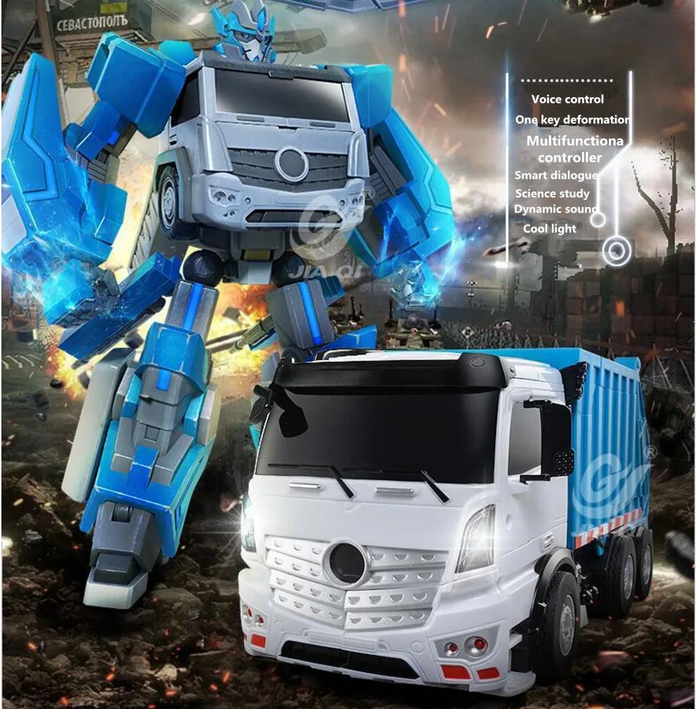 Smart electric RC kids toy TT676 2.4G large voice contol one key deformation intelligence transform RC robot truck model toy Smart electric RC kids toy TT676 2.4G large voice contol one key deformation intelligence transform RC robot truck model toy