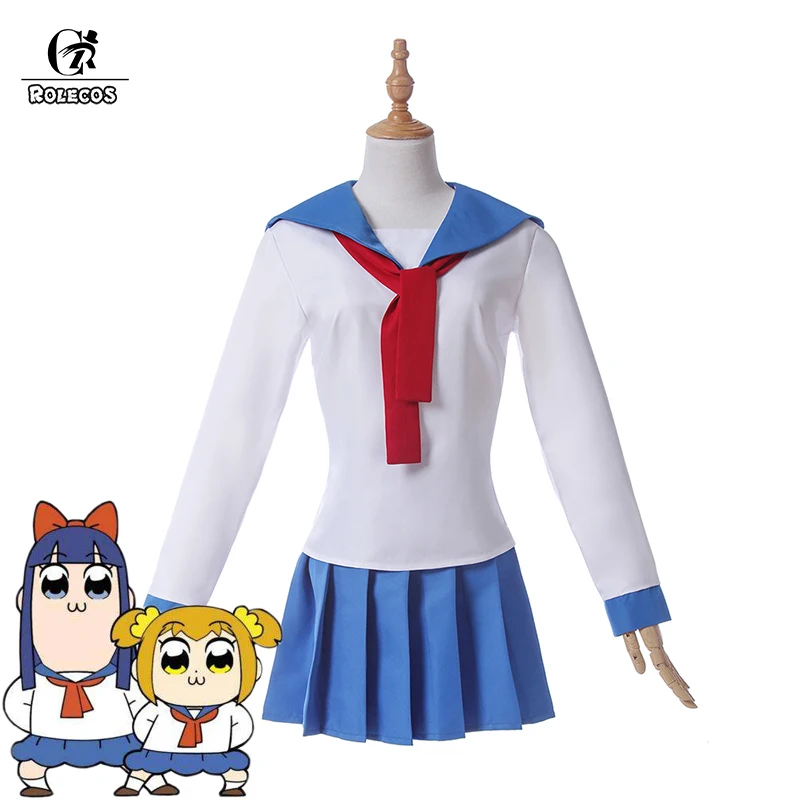 ROLECOS 2018 зимние аниме poputepikku Косплей костюмы Popuko Pipimi школьная форма полный