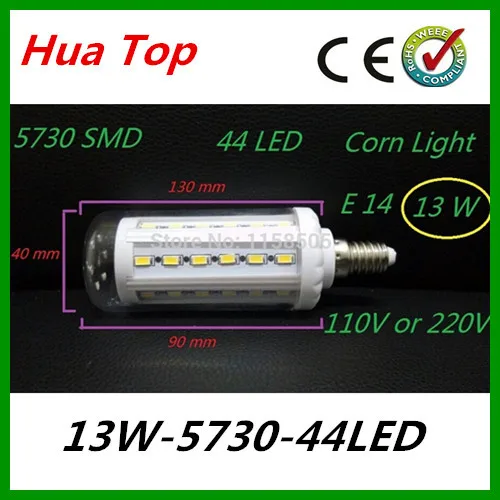 Лампада Новый E27 E14 B2213W LED Свет кукурузы 5630 epaistar SMD 44 чип светодиодные лампы