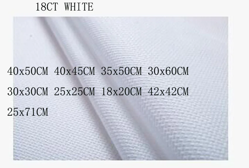 

NJCS Aida 18ct white cross stitch fabric canvas over sew the edge 2 #26 needles high quality fabric for x stitching small grid