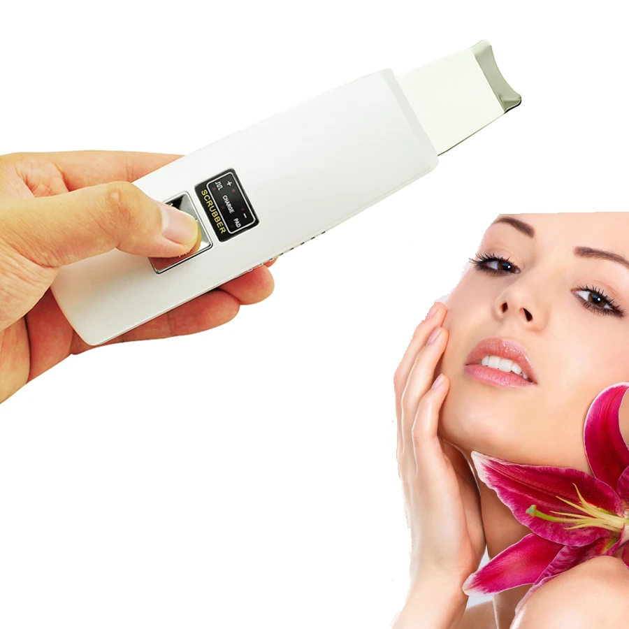 Hot Sale 1pc Rechargeable Ultrasonic Ion Skin Scrubber Microdermabrasion Spa EU Plug Or US Plug Facial