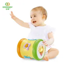 Детские погремушки игрушки прокатки ударный барабан игрушка Детские ручные барабанные игрушки с музыкальным и легким Электронный музыкальный инструмент игрушка