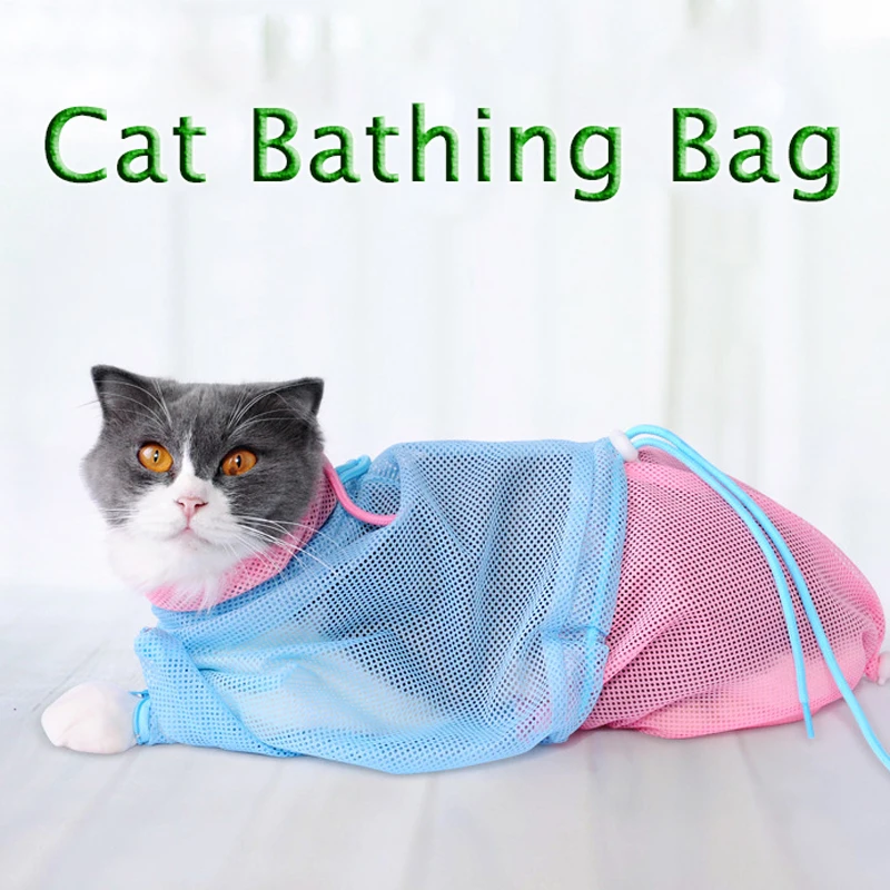 

2019 New Fashion Cat Grooming Bath Bag Washing Shower protection Mesh Cat Anti Bite Washing Bags For Cat Bathing Nail Trimming