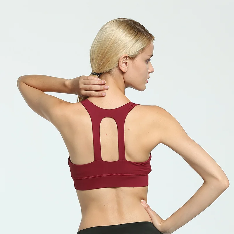 Pad Athletic Nylon Lady Fitness Bra Shockproof Yoga Bra High Strength
