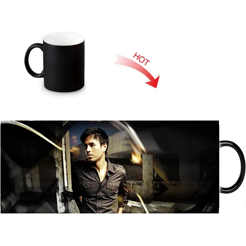 

Enrique Iglesias morphing mugs heat sensitive changing color coffee mug heat transforming magic ceramic Tea cups