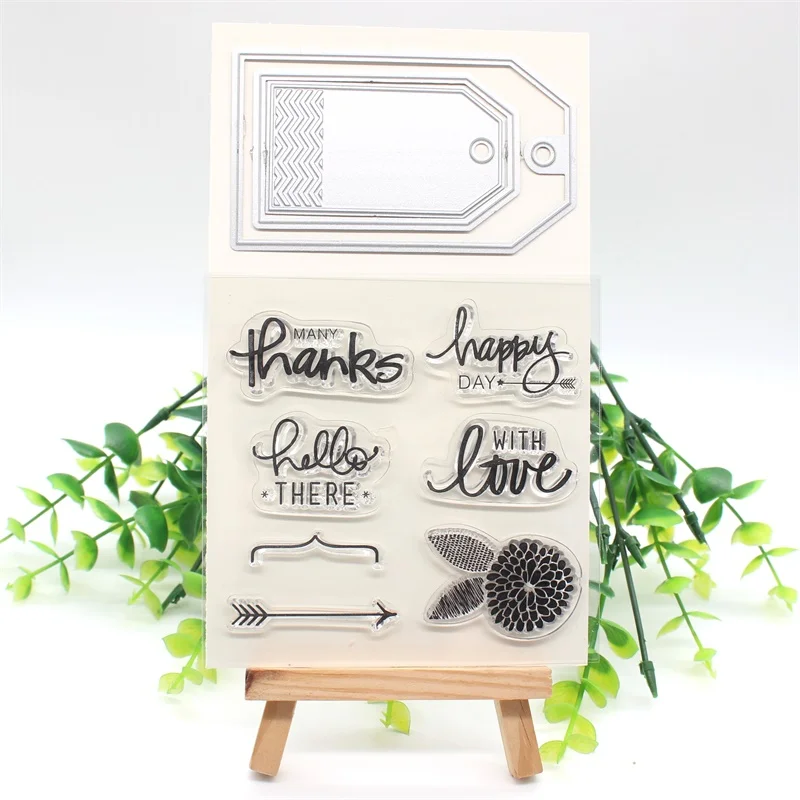 

KSCRAFT Label Clear Silicone Stamps And Cutting Dies for DIY Scrapbooking/Card Making/Kids Fun Decoration Supplies