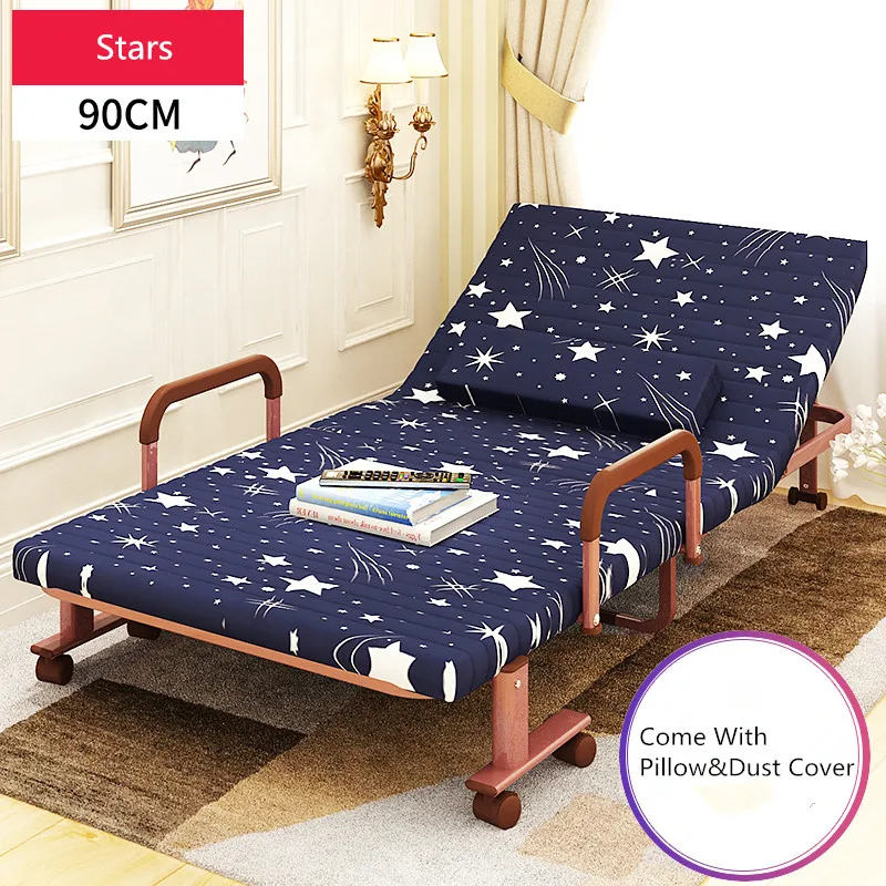 90cm Wide Metal Folding Bed with Mattress Bedroom Furniture Rollaway Guest Bed for Adults and Kids RollAway Guest Day/Night Bed