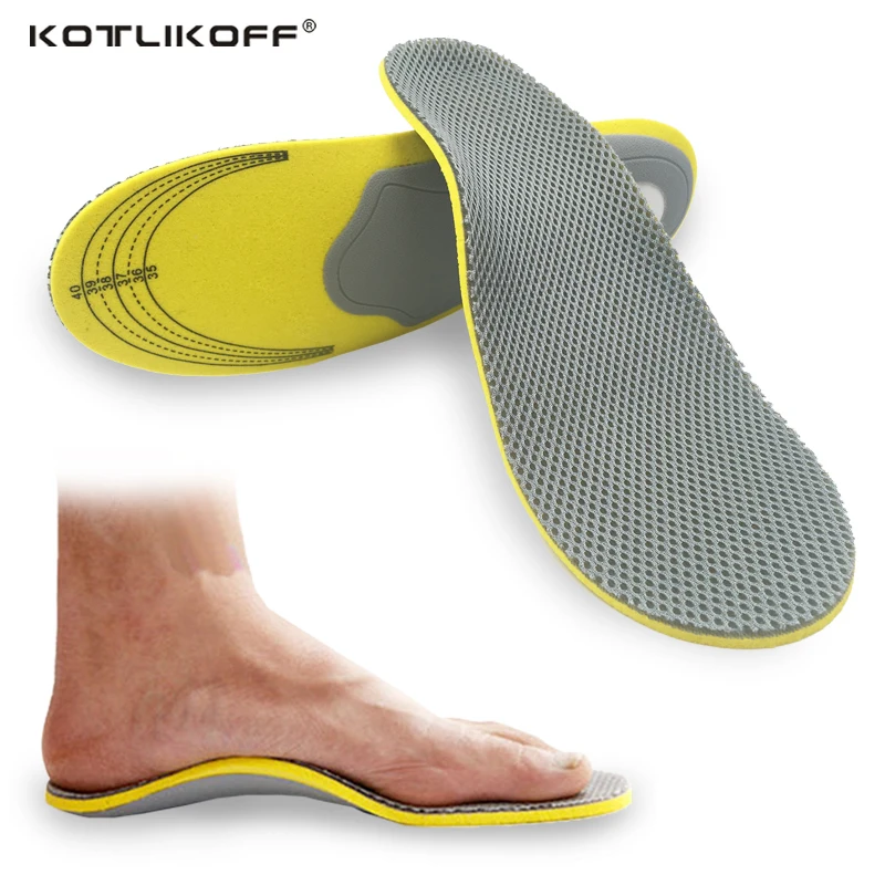 Men Orthopedic Insoles 3D Flatfoot Flat Foot Orthotic Arch Support ...