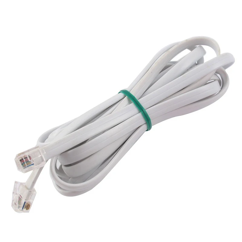 

6P6C RJ11 Telephone Extension Fax Modem Cable Line 9.8Ft Length White