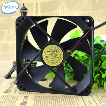 

D12BH-12 Silent Cooling Fan DC 12V 0.3A 2700RPM 12025 12cm 120*120*25mm 2 Wires