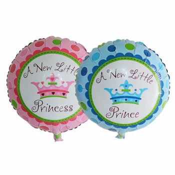 

KUWANLE 100pcs/lot 18inch Baby Boy Girl Crown Foil Helium Balloons Baby Shower A New Little Birthday Party Supplies Decoration