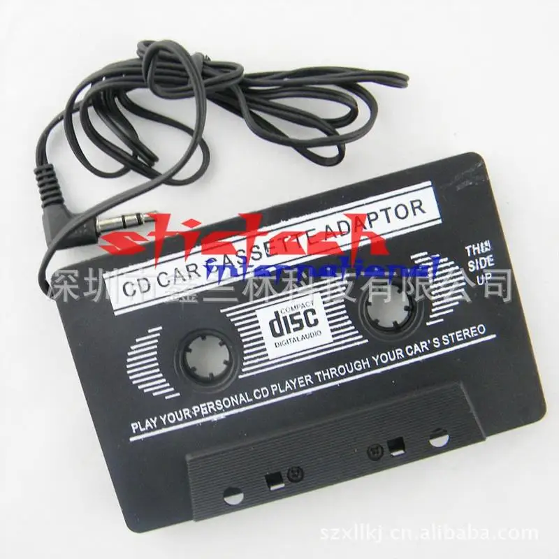 Dhl ИЛИ ems 1000 шт аудио автомобильный Кассетный адаптер 3,5 мм для телефона MP3 AUX CD с треком