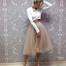 Бокал для шампанского миди платье для подружек невесты из тюли юбки длина до колена, на молнии Женская юбка-пачка индивидуальный заказ телесного цвета Цвет Женская пачка юбка