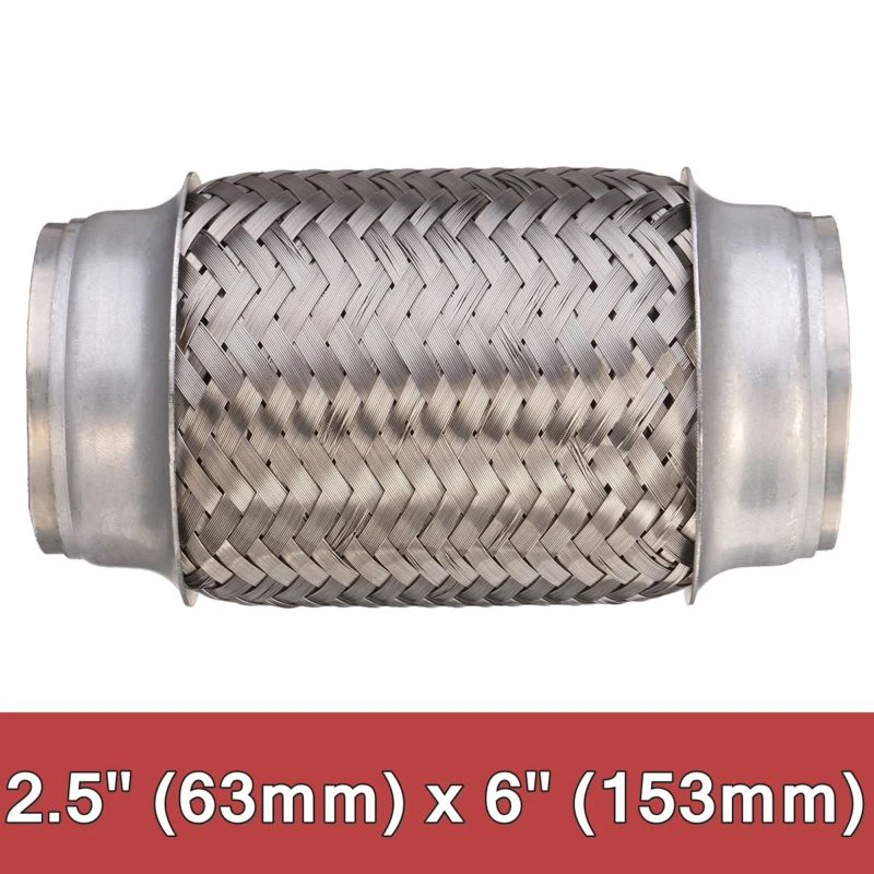 1pc new Car 2.5*6 Exhaust Flex Pipe Stainless Double Braid Weld Flexible Joint Tube high quality suitable for most cars
