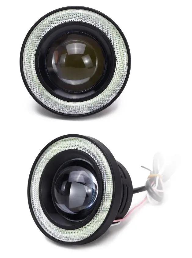 

Automobile front fog lamp assembly lens angel eye LED day light general, super bright waterproof