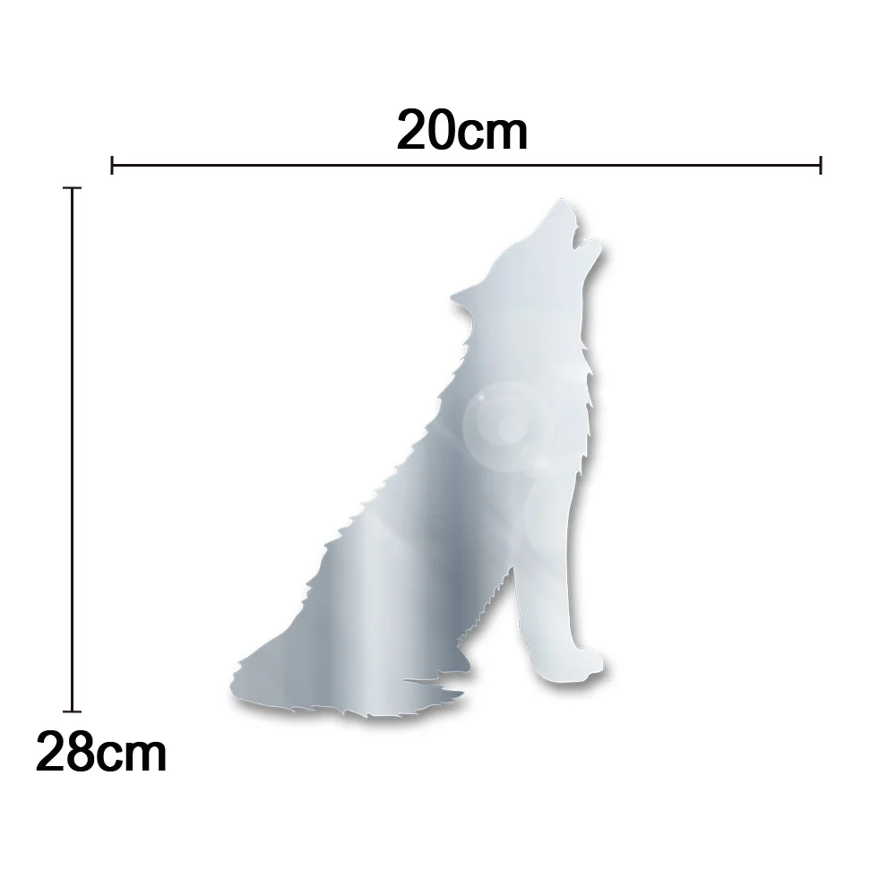 Лес волк воет декоративные акриловые настенное зеркало волк Тотем Племенной животных световой настенное зеркало любителей волк человек пещера номер Декор