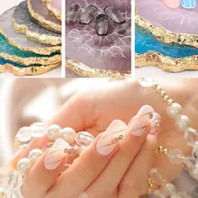 Натуральный полихромовый Агат цветной смолы кисть для окраски ногтей Советы дисплей доска полка для инструментов маникюр ногтей инструмент