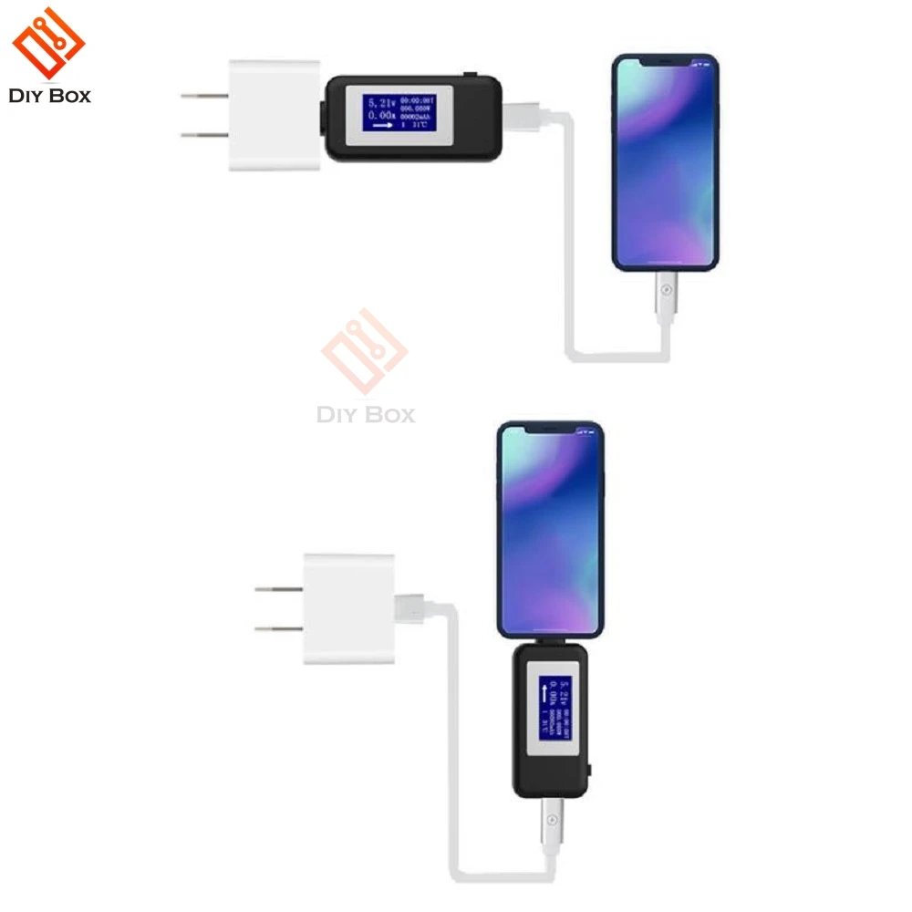 Тип usb-C ЖК-дисплей вольтметр тестер DC4-30V 0-5.1A Амперметр Напряжение измеритель тока, для батареи зарядки измерения Кабельный тестер сопротивления