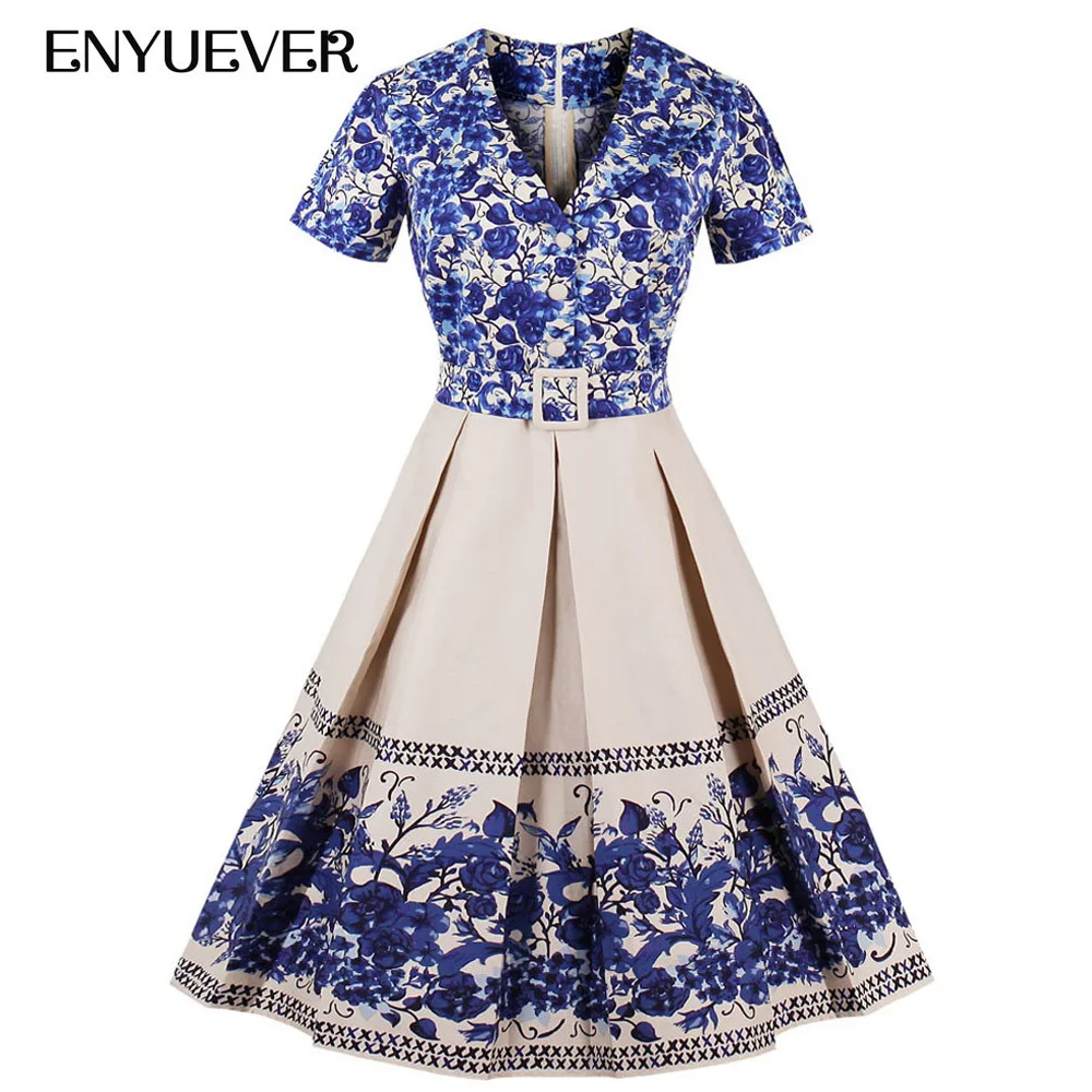 plus size blue floral dress