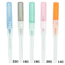 14G 16G 18G 20G -50PCS LOT Professional Surgical Steel Catheter Cannular Body Jewelry Piercing Needles Tool