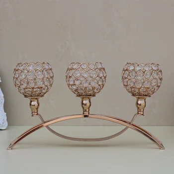 

European Classic Arch Bridge Tieyi Crystal Ball Romantic Candlelight Dinner Candleholder Leisure Coffee Decoration LM5251633py