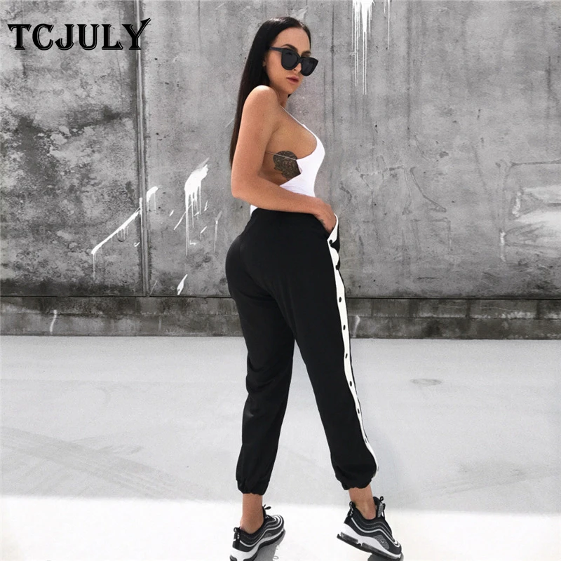 Женские спортивные штаны TCJULY уличные облегающие брюки с высокой талией и