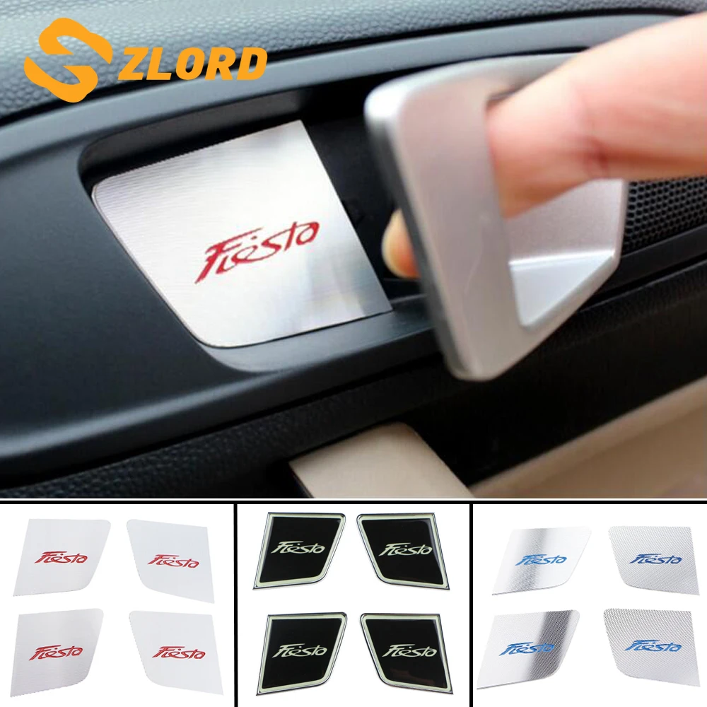 

Zlord Car Interior Inner Door Bowl Decoration Cover Door Protection Trim Sticker for Ford Fiesta 2009 - 2017 Accessories