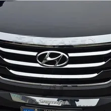 Хромированный чехол из АБС пластика на решетку гриля для Hyundai Santa