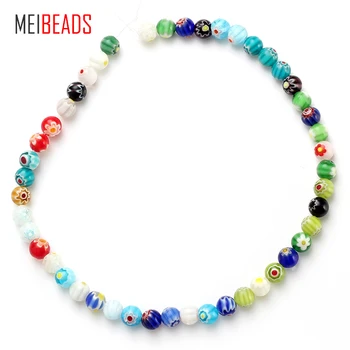 

MEIBEADS 1String Colorful Glass Beads Black Eye Pendant For Bracelet&Necklace Connect Beads Women Gift Jewelry AccessoriesEY4755