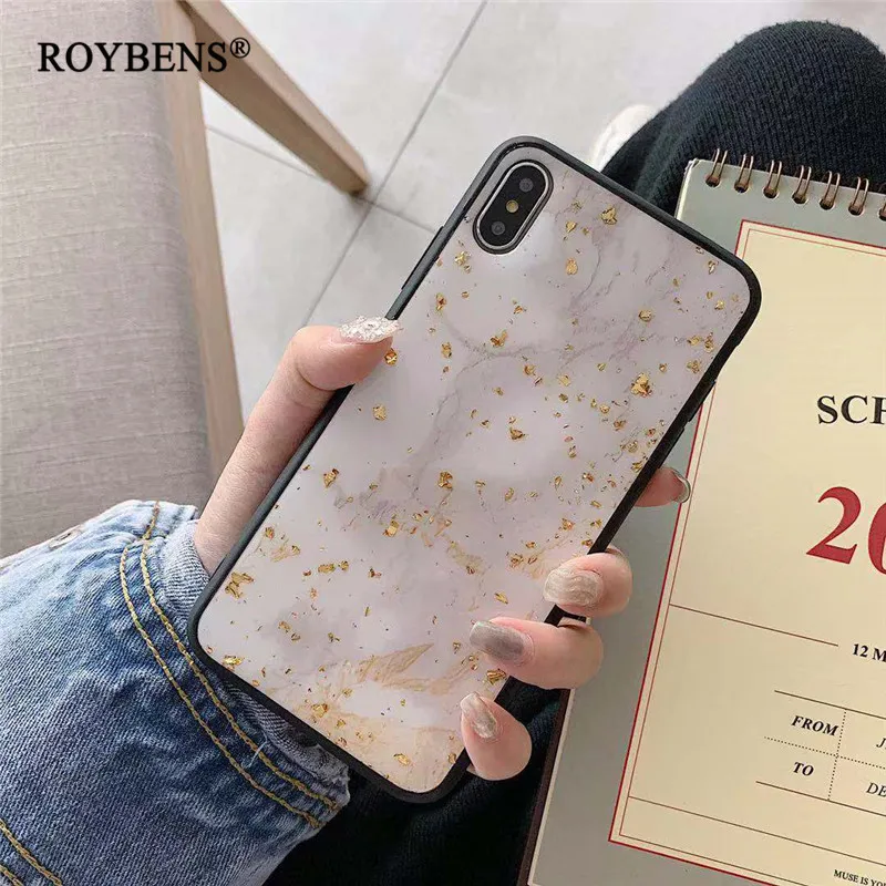 Luxury Gold Foil Bling Marble Phone Case For iPhone X XS Max XR Soft TPU Cover 7 8 6 6s Plus Glitter Silicone |