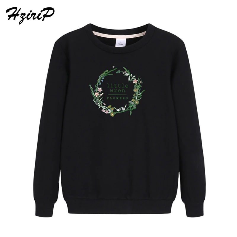 HziriP Spring Autumn Sweatshirt Womens O Neck Printing