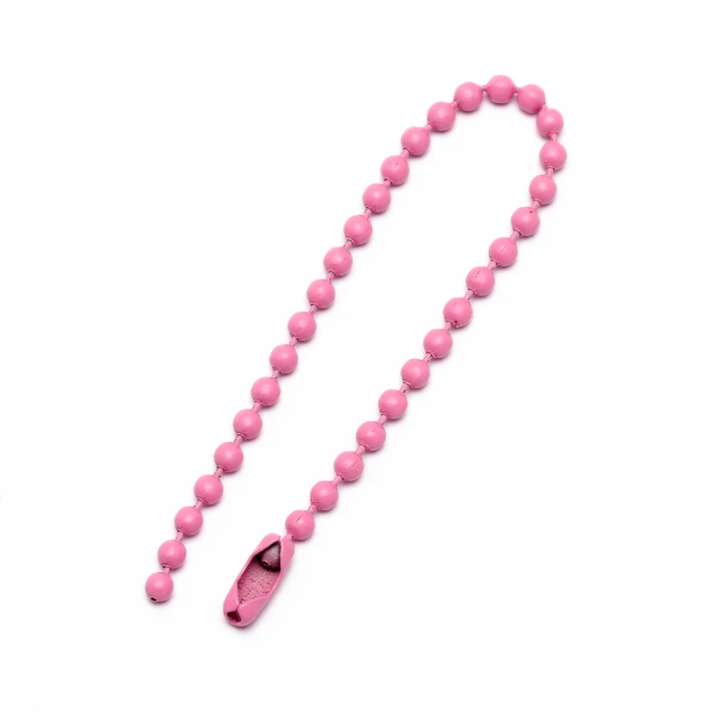 pink 50 шт.(12 см/4,72 дюйма) 2,4 мм красочные шарики цепи Подходит брелок/Куклы/этикетка ручной тег соединитель DIY ювелирных изделий - Цвет: pink
