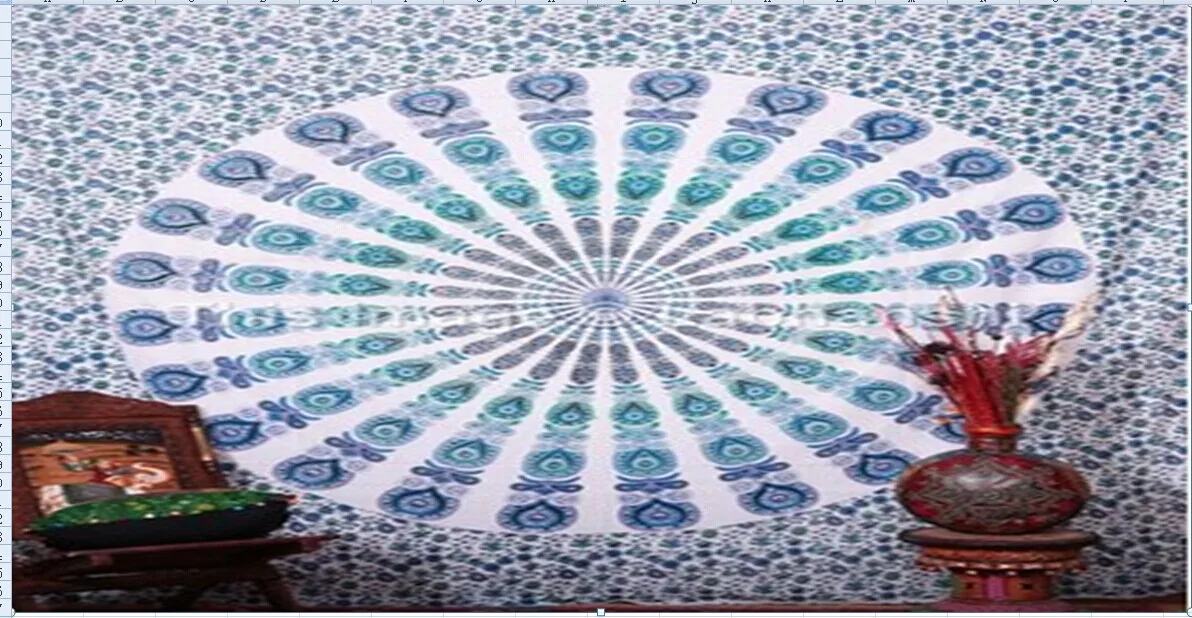 Новое Пляжное Полотенце круглое складное Настенное подвесное быстросохнущее покрывало Мандала Открытый коврик для пикника Павлин коврик для кемпинга купальное полотенце s - Цвет: Синий