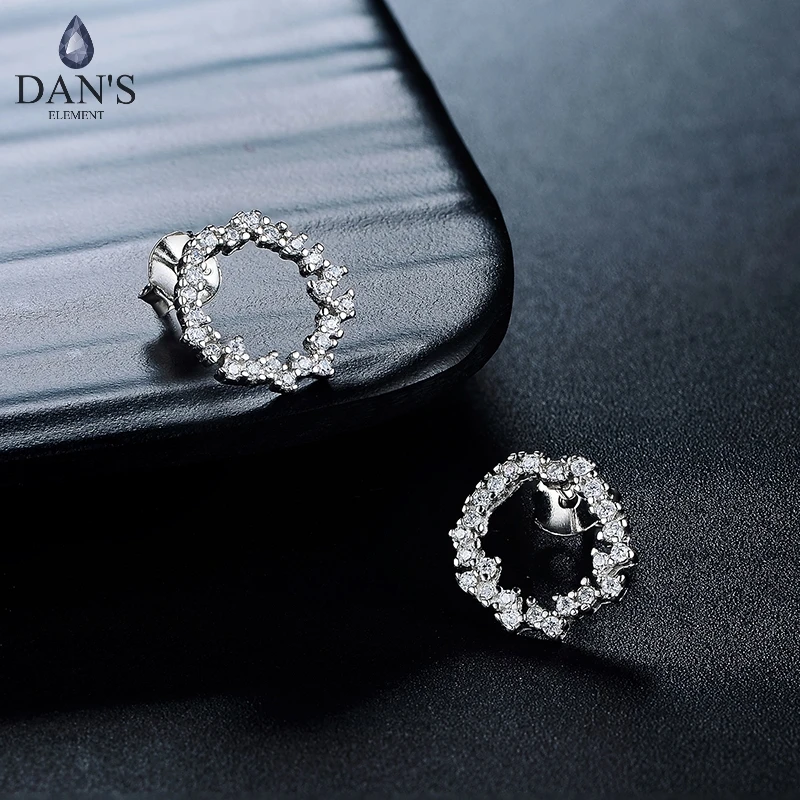 

DAN'S ELEMENT Ocean Circle S925 100% Real 925 Sterling Sliver Stud Earrings Fashion Jewelry for Women Girl Wholesale DEEY257