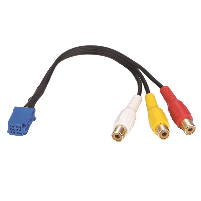 Кабельный адаптер Kabel RCA Line Out 3 дюйма для головного блока Toyota 6 контактный синий av