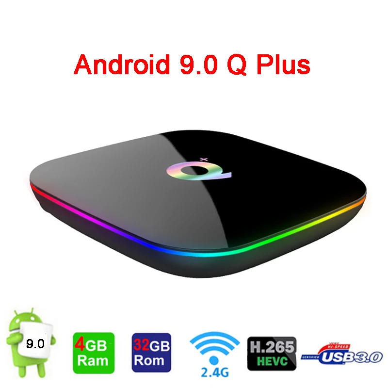 

IPTV Q Plus H6 Smart 6K TV Box Android 9.0 4GB RAM 32GB ROM Quad Core USB 3.0 2.4GHz Wifi Media Player Qplus Set Top Box