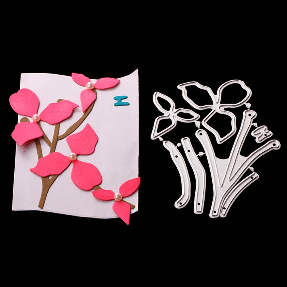 

7.7cm*10.2cm flower branch Blades Scrapbook Craft Dies Metal Cutting Die 3D Stamp DIY Scrapbooking Card Making Photo Album Frame