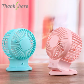 

THANKSHRE New Rechargeable Pedestal Table Desk USB Fan Silent Mini Fan For Home Office Electric ABS Fans With Double Blades