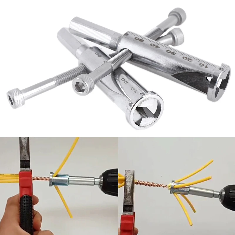 Насадка для зачистки и скрутки проводов. Насадка для скрутки проводов шуруповертом. Инструменты для кабельщика высоковольтных кабелей. Бита для скрутки проводов на шуруповерт. 5.