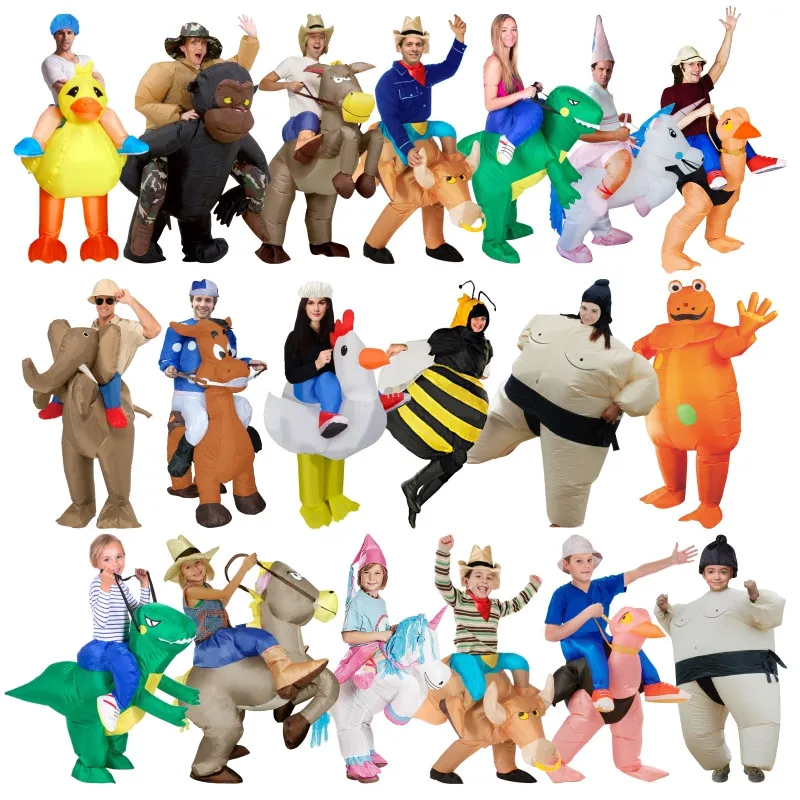2018 new inflatable costumes children fan t rex christmas dinosaur inflatable