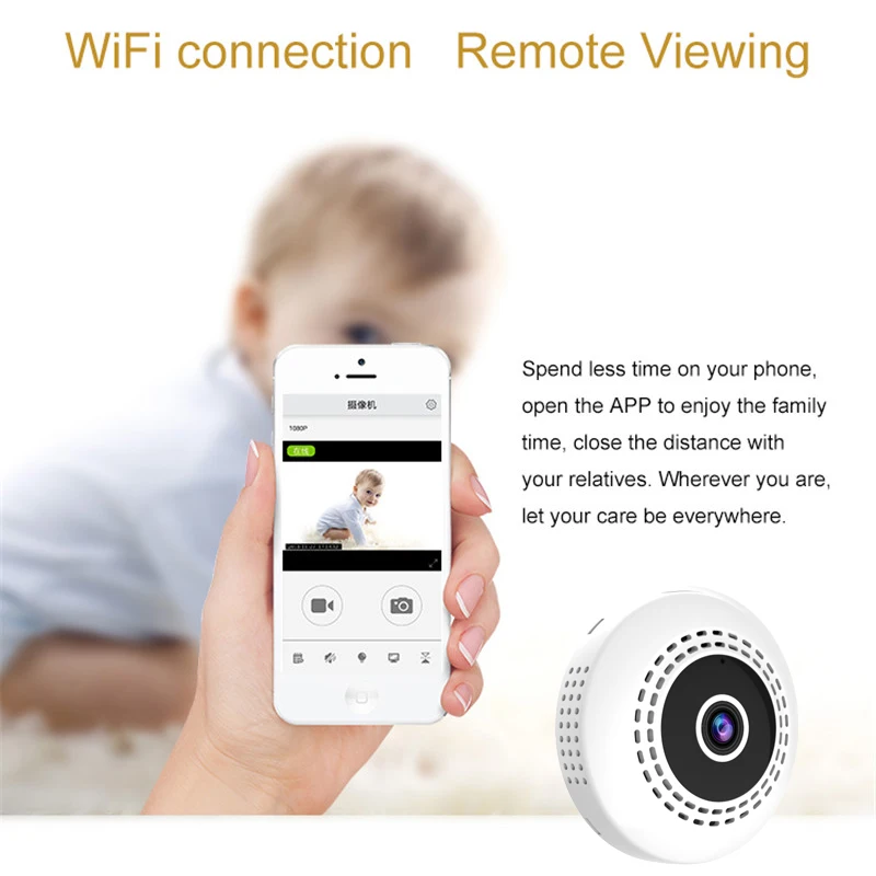 Мини камера Wi Fi IP детектор движения MicroSD HD микро видео ночное видение P2PWireless CMOS