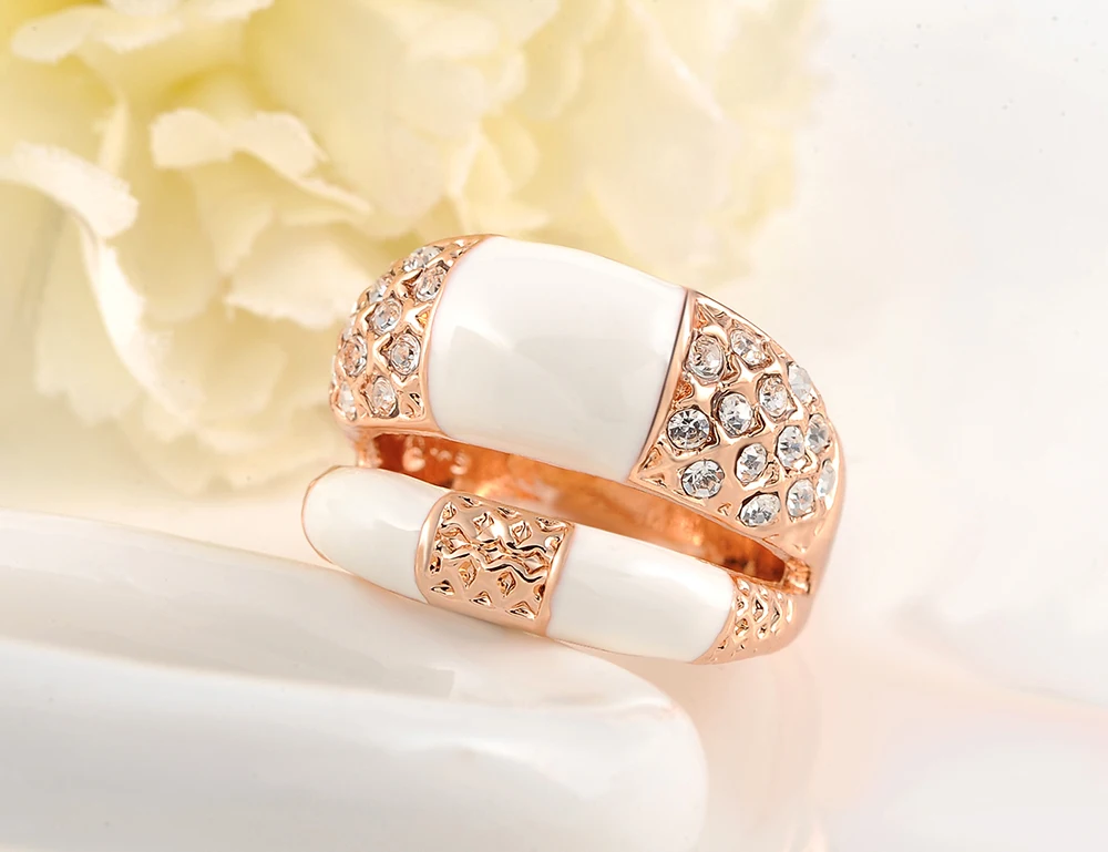 AENINE, индивидуальные двухрядные кольца для женщин, инкрустированные Кольца с настоящими Австрийскими кристаллами, свадебные вечерние ювелирные изделия для невесты L2010423390