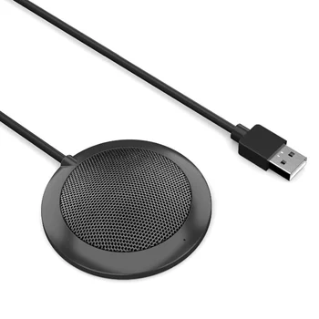 

USB Plug 360 Degree Computer Tabletop PC Omnidirectional Condenser Boundary Microphone for Recording Gaming