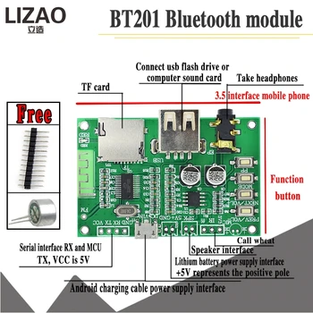 

BT201 Dual Mode 5.0 Bluetooth Lossless Audio Power Amplifier Board Module Tf Card U Disk Ble Spp Serial Port Transparent Trans