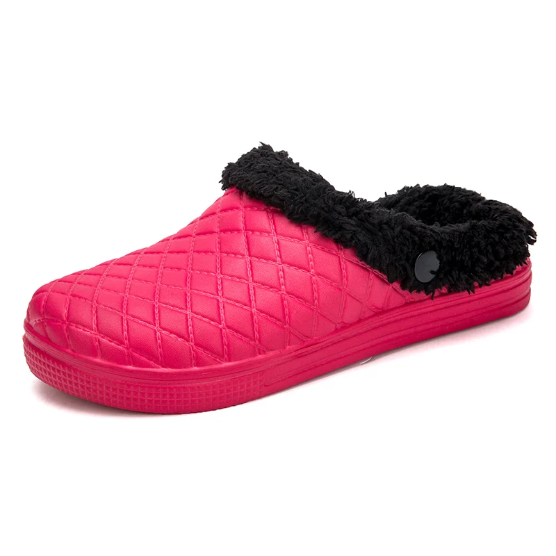 скидка 2018 дешевые продажи Зимние домашние тапочки для женщин открытый
непромокаемые плюшевые теплые садовые сабо сандалии обувь Mule Clog
дамы Отзывы